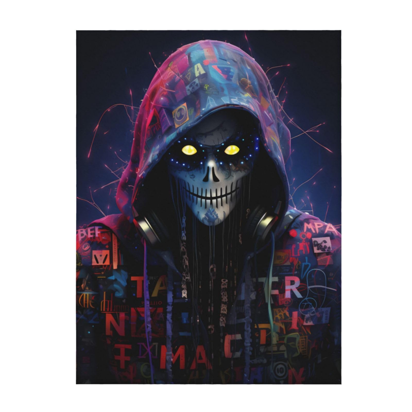 Couverture Hacker Era Prints 152x127 cm jeté de lit léger et chaud pour canapé