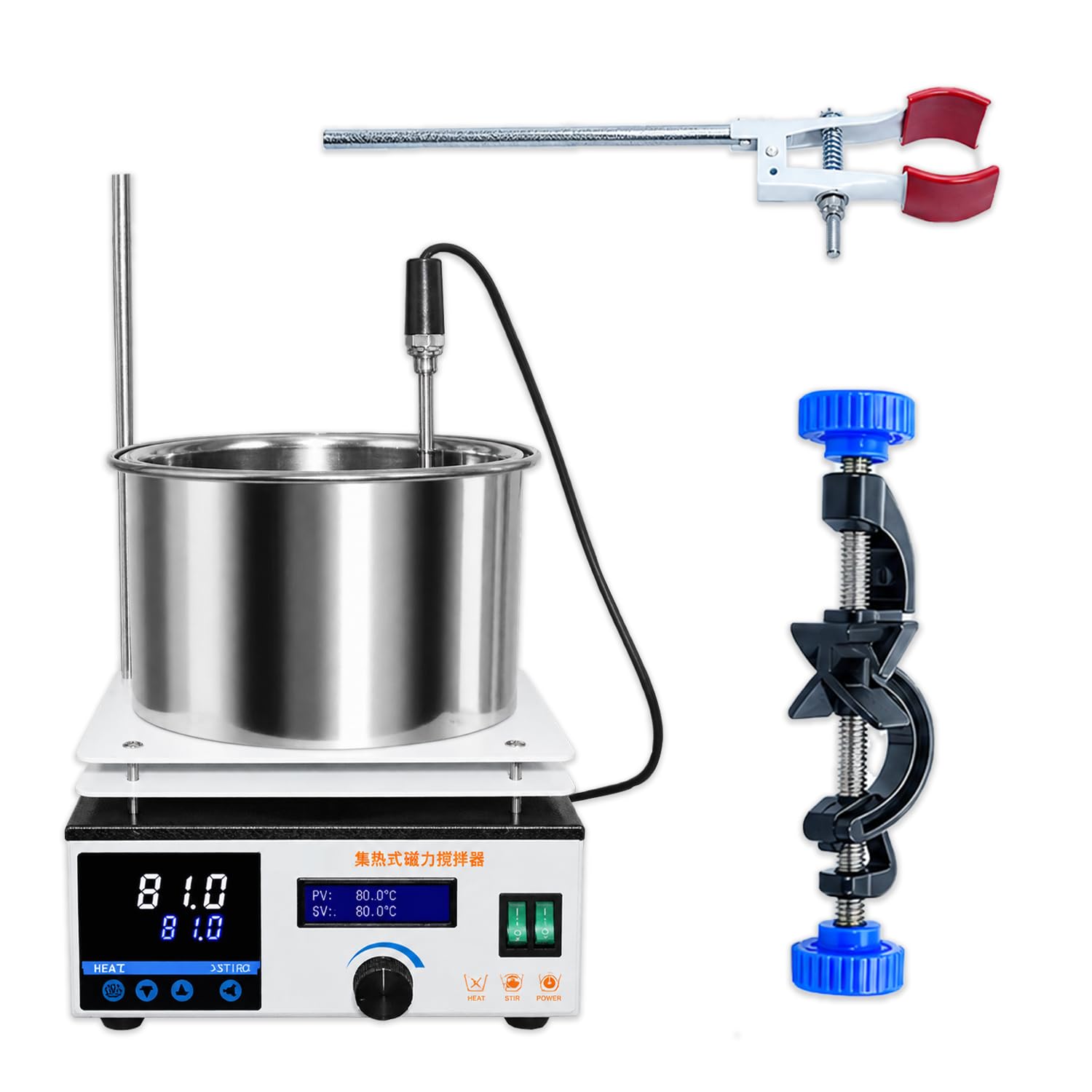 Agitatore magnetico digitale con bagno riscaldante per laboratori 10L
