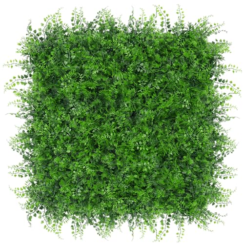 Yangrass Grass Wall Panels, 20''x20'' 12pcs Artificial Boxwood Hedge Panels Privacy Screen, Green Wall Decor with UV Protection, Greenery Backdrop for Garden Indoor Outdoor Decor