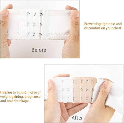 Miniatura 5 de Allegra K 3 piezas 3 posiciones ganchos mujer ropa interior sujetador correa ajustable extensor hebilla gancho rosa talla única, Rosa claro