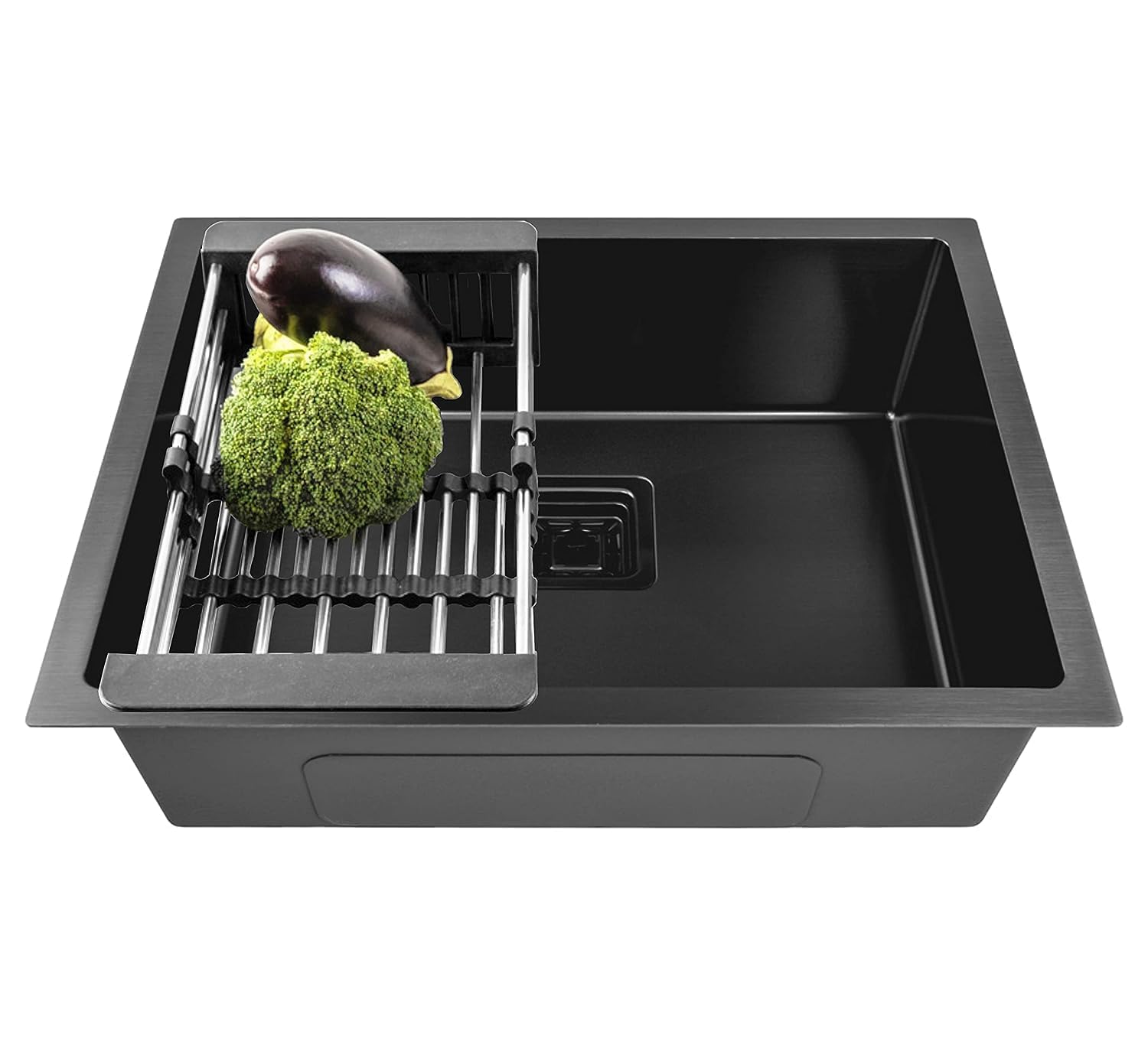 Fossa 21"x18"x09" Inch Single Bowl Premium Stainless Steel Handmade Kitchen Sink (Matte Finish) Black (B0CKHXCY99) Amazon Price History, Amazon Price Tracker