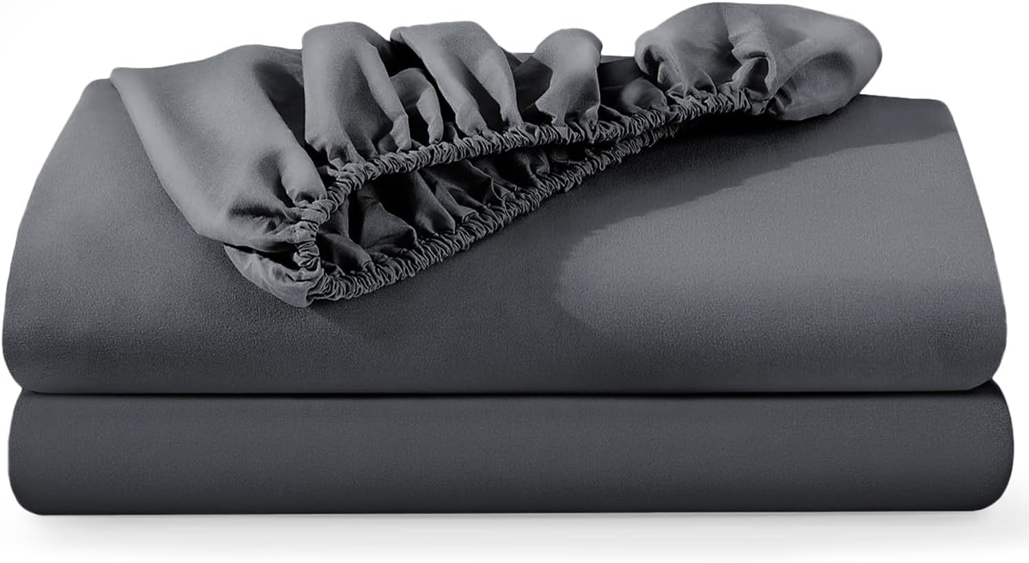 BedLooms Small Double Fitted Sheet 2 Pack Charcoal (120x190cm) up to 25cm