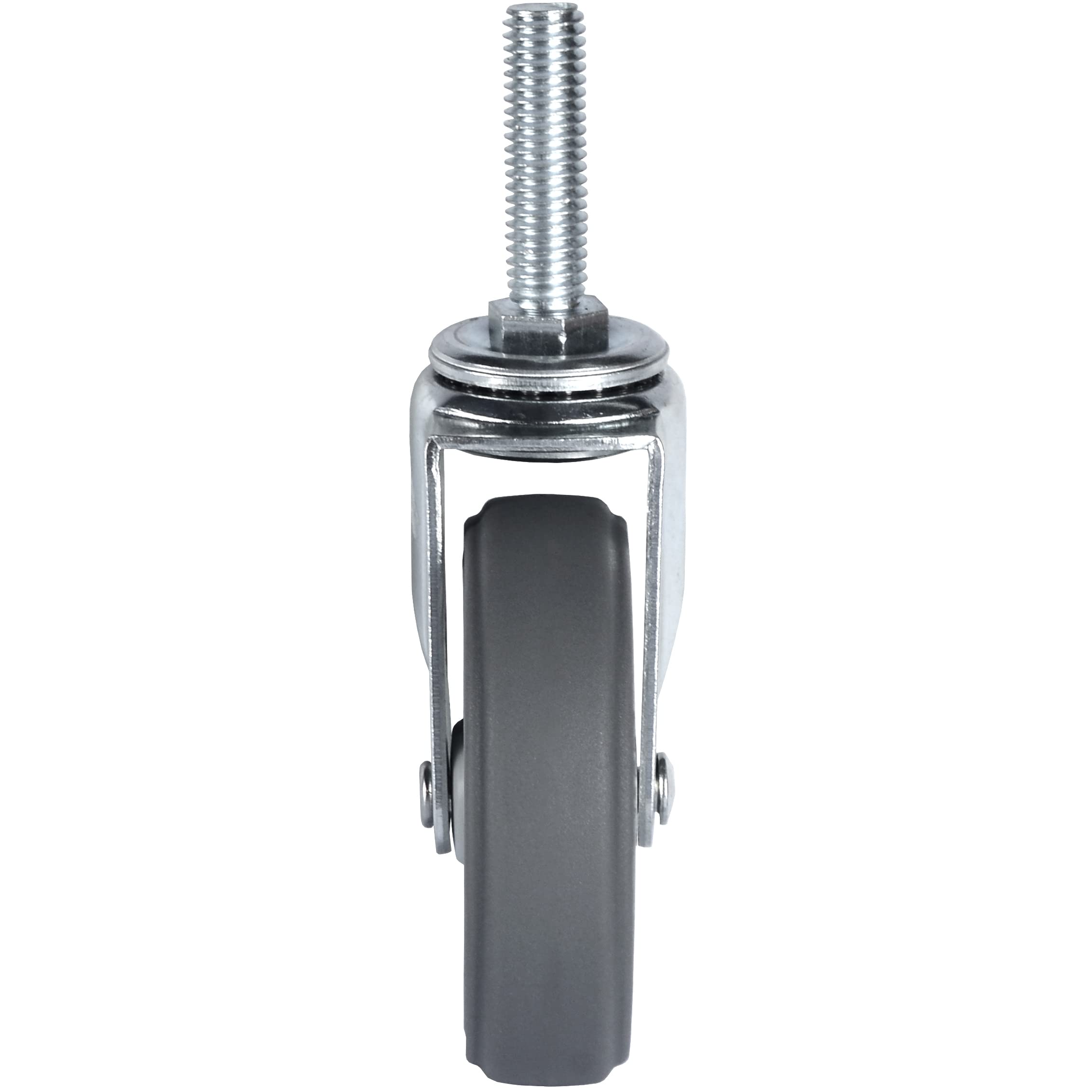 Set di 4 ruote piroettanti da 3 pollici con perno filettato resistente, ruote industriali girevoli in gomma da 1/2-13x1-1/2, ruote di alta qualità per scaffalature/mobili/carrelli in filo metallico