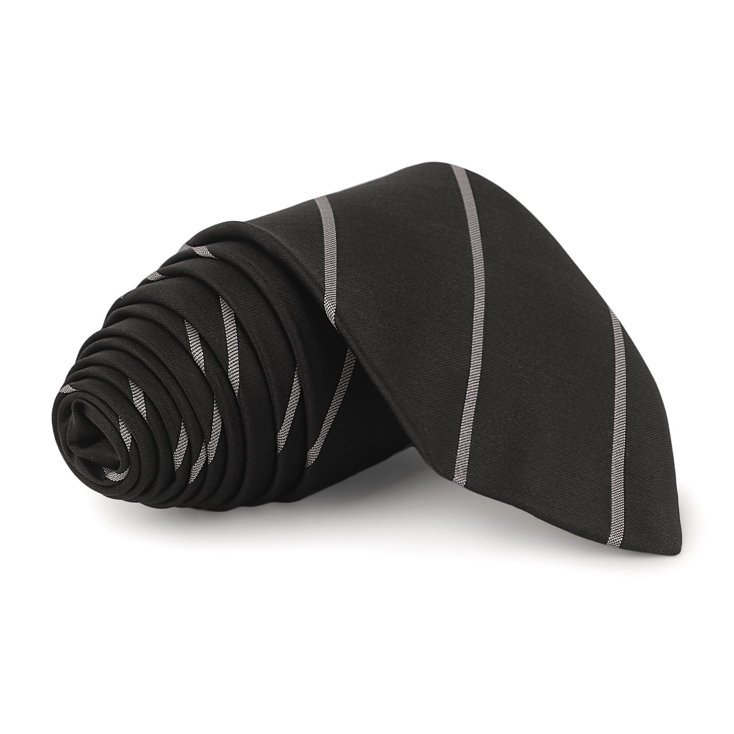 NEUROCLUB Tie for Men Micro Silk Necktie Formal/Casual Necktie For Men Black White - Image 2 thumbnail