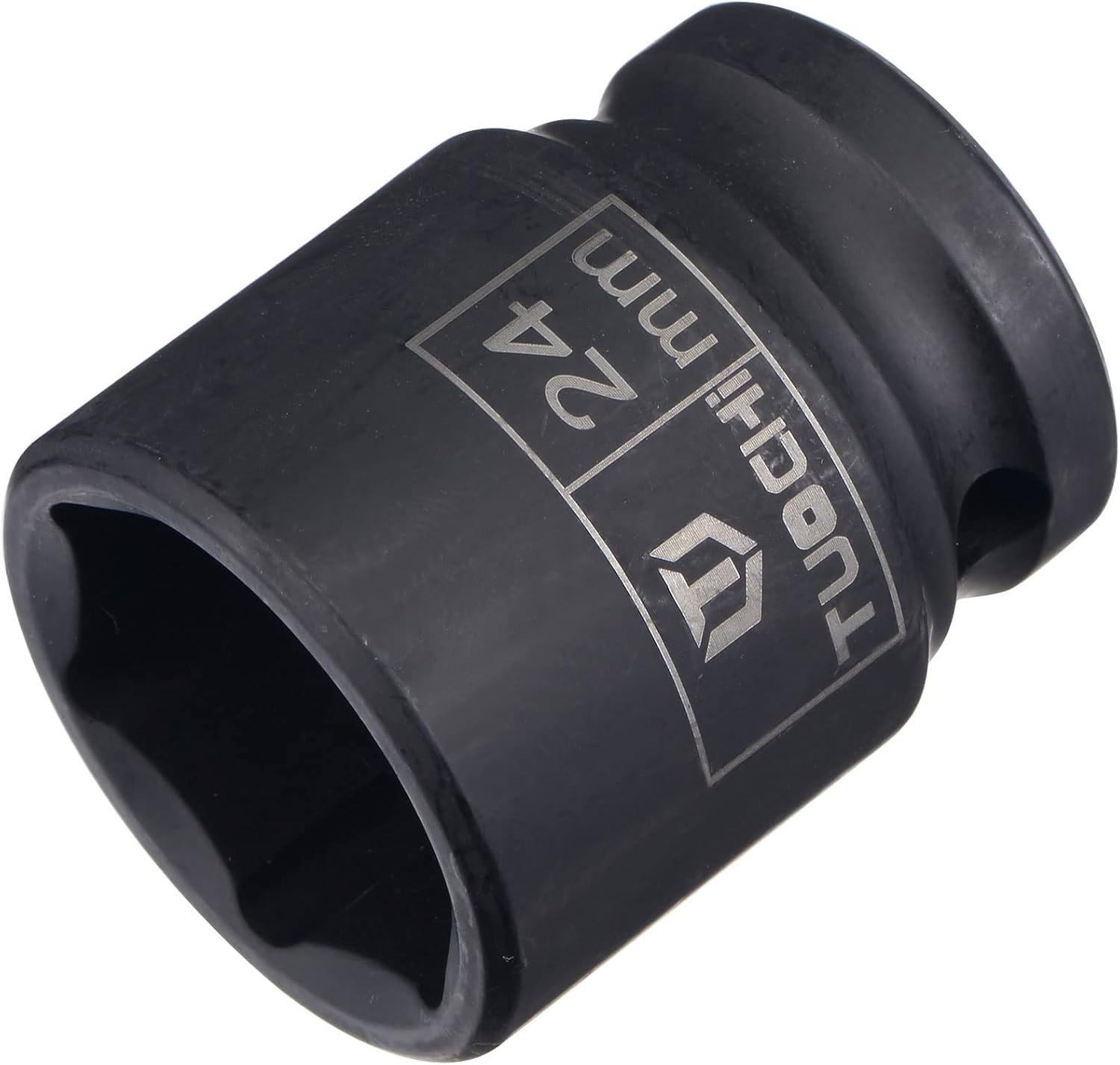 uxcell 1/2" Drive by 24mm 6-Point Impact Socket, CR-V Steel 1.61" Length, Shallow Metric Sizes
