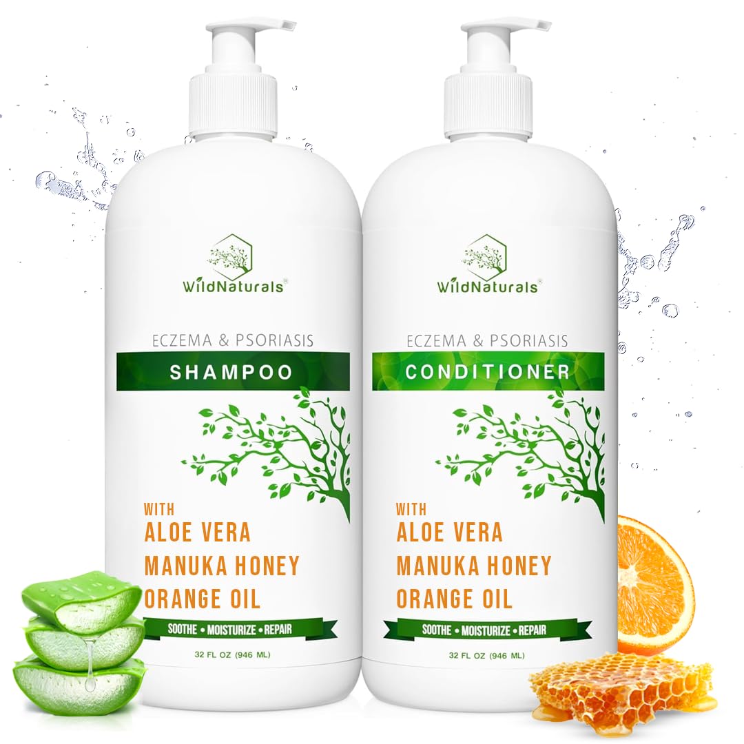Eczema Psoriasis Anti-Dandruff & Seborrheic Dermatitis Shampoo Set for Dry, Itchy Scalp & Hair Treatment - For Men & Women
