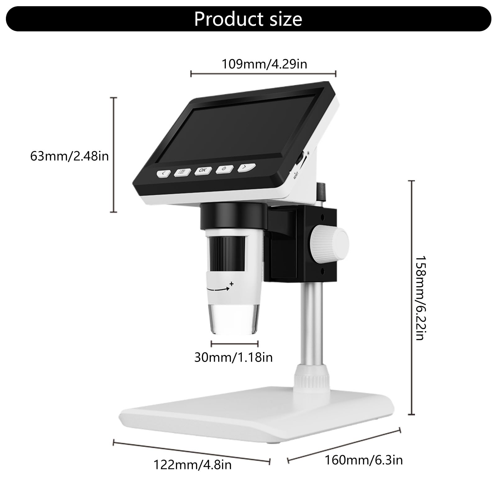 Microscopio a moneta 1080P con batteria ricaricabile e visualizzazione del PC per saldatura e analisi del circuito 4.3Inch microscopio di saldatura 1080P