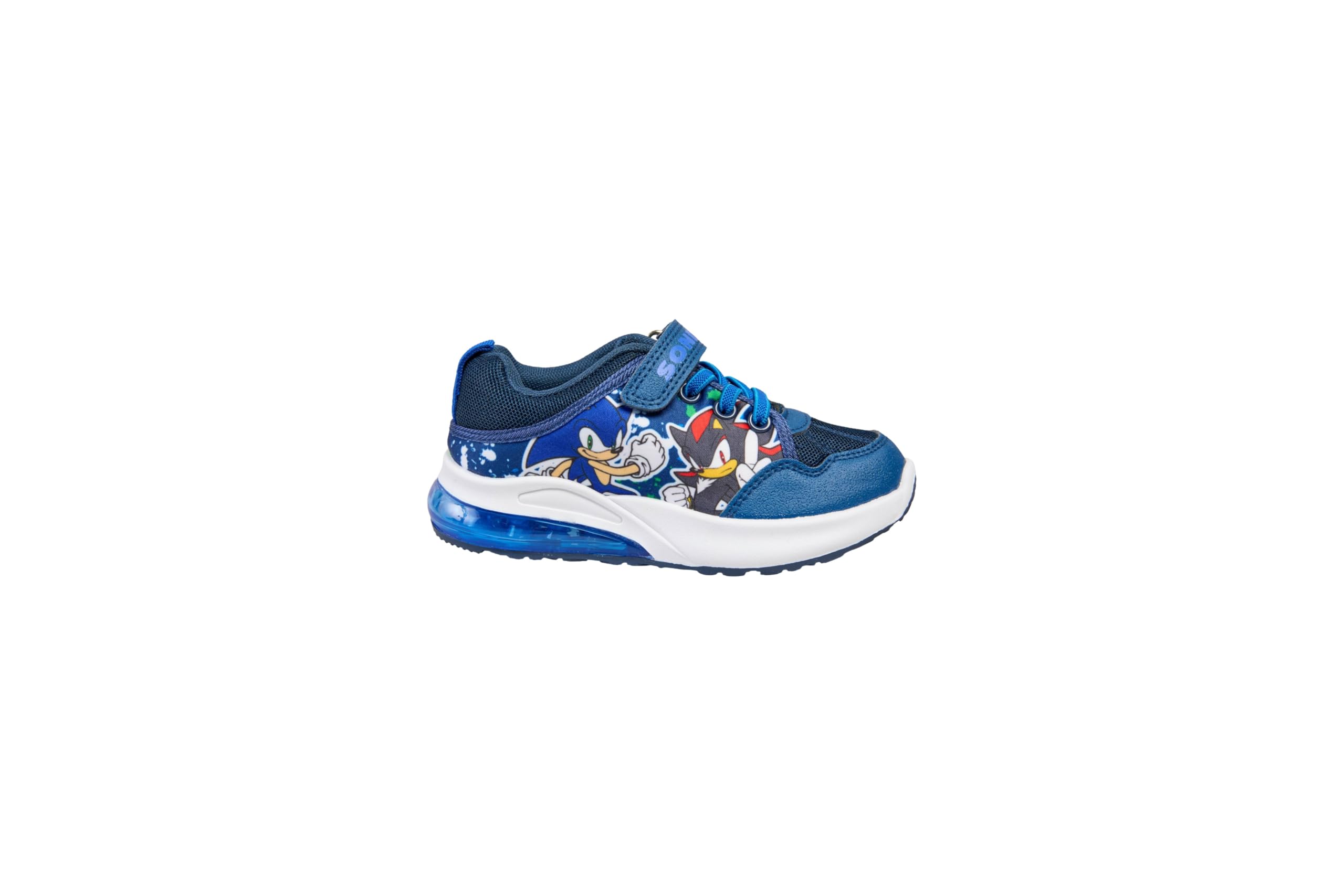 Sonic The Hedgehog Scarpe da ginnastica per bambini, leggere, blu, per camminare, correre, atletica, scarpe sportive con chiusura a tocco con lacci elastici