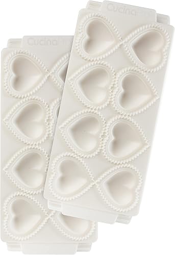 Miniatura 6 de Moldes para ravioles de forma única (paquete de 2)  Mini corazones  Máquina de pasta rellena casera  Bandeja de 2 piezas y prensa para hacer 8