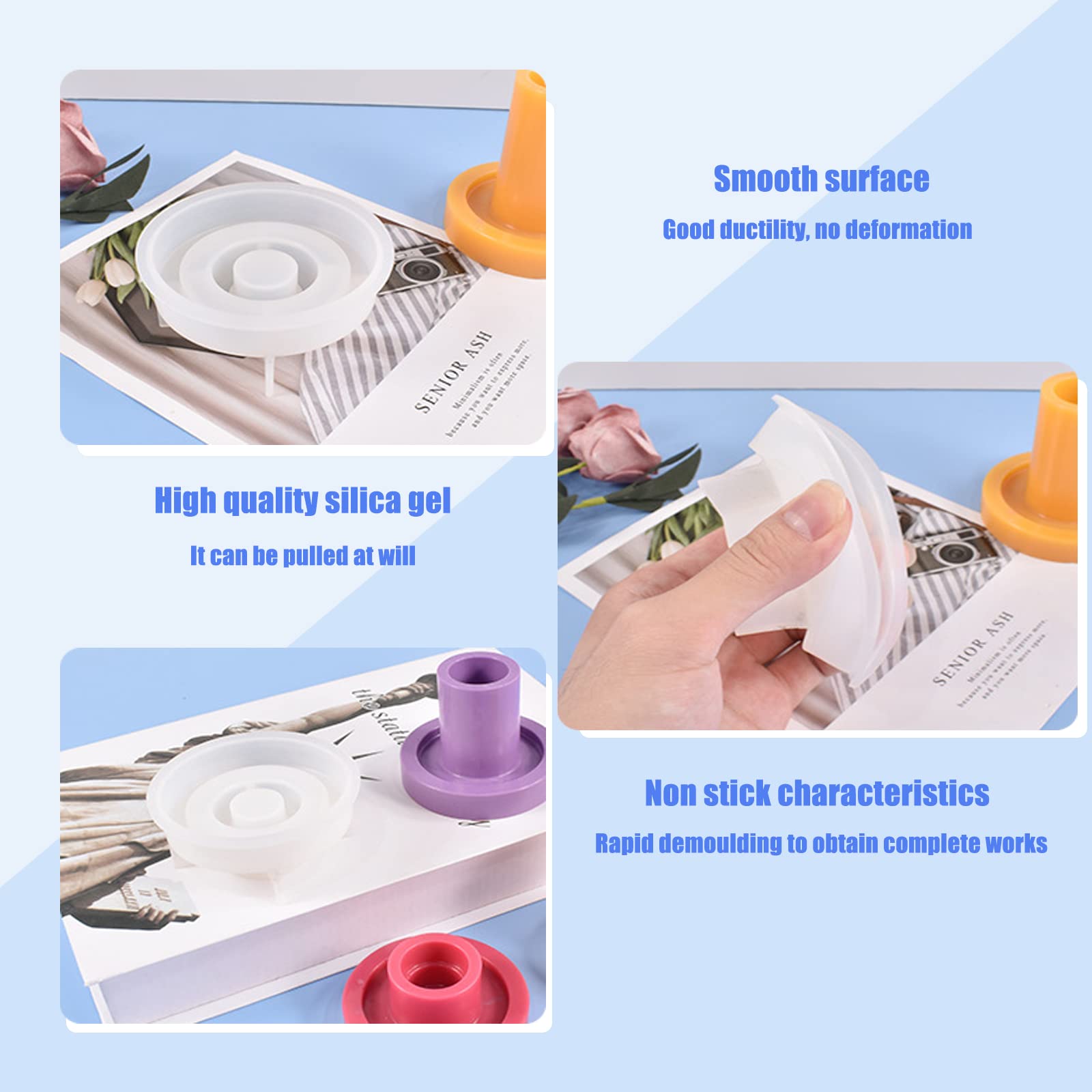 Moule En Résine époxy Cristal Rétro, Bougeoir Irrégulier à Trois Couches, Moule En Silicone, Bricolage