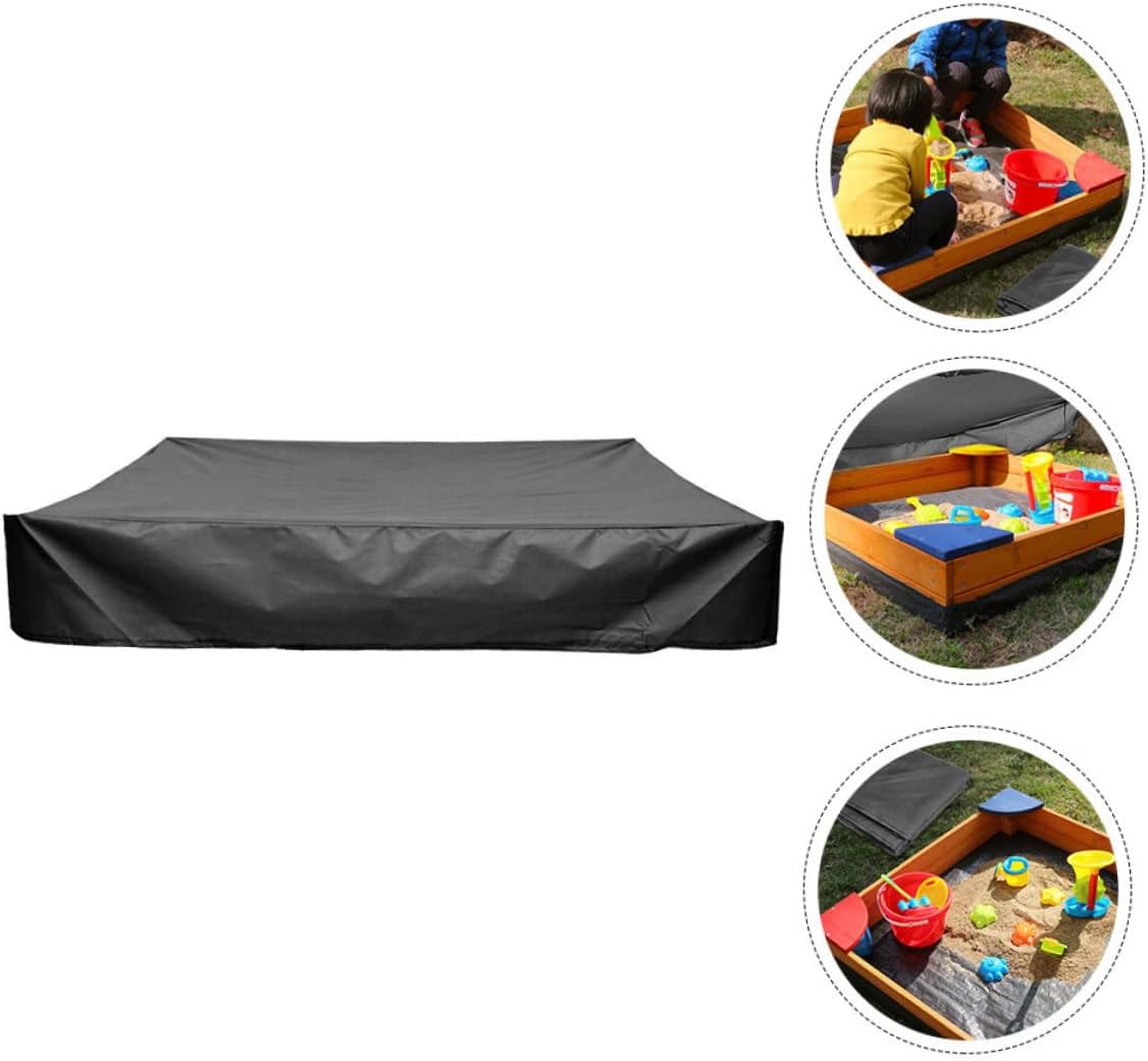 Kisangel Square Waterproof Sandbox Cover for Boys and Girls Outdoor Playpen Canopy Drawstring Sturdy Oxford Cloth Protection for Garden and Pool Use