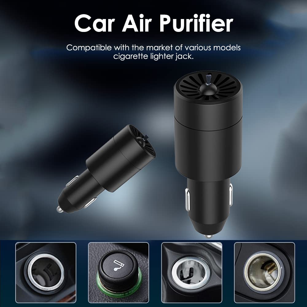 Purificatore D'aria Portatile Per Auto Con Filtro HEPA E Ioni Negativi – USB-C, 3 Velocità, Compatto