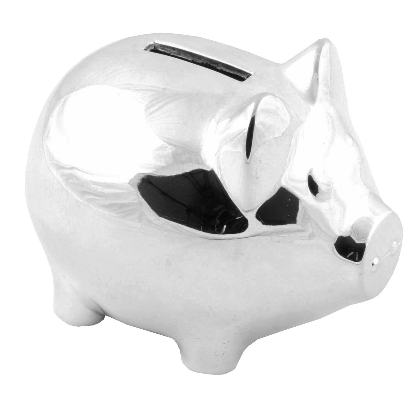 Juliana Silver Christening Gifts. Plated Piggy Pig Money Box