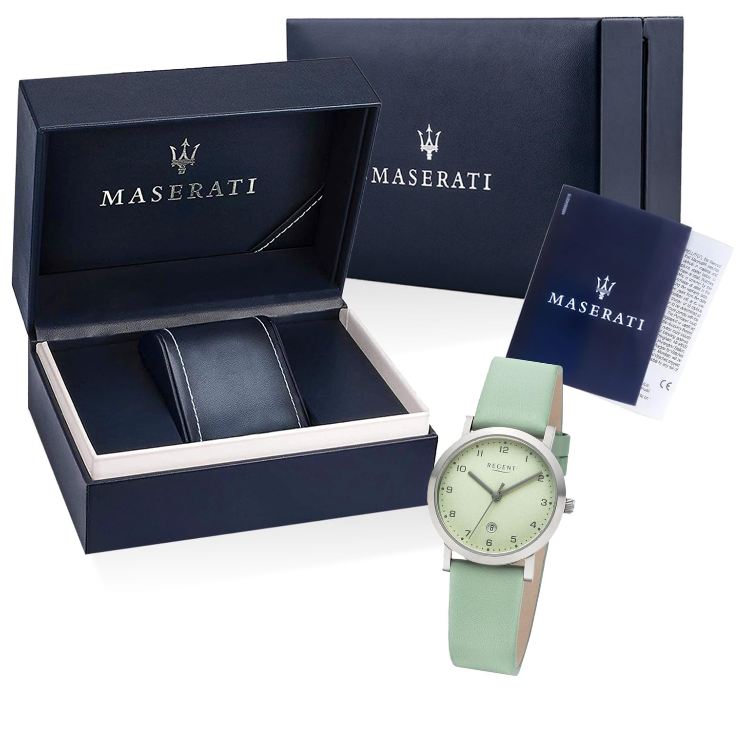 REGENT Płaski zegarek damski Titan 30 mm 5 ATM kwarcowy analogowy pastelowa zieleń 3268.90.17, zielony
