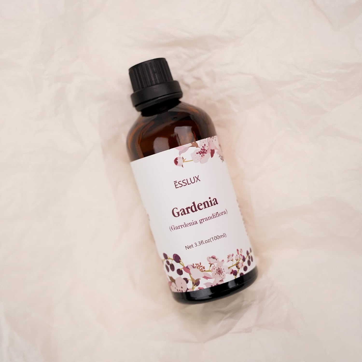 Gardenia Essential Oil 100ml (3.3 Fl Oz), ESSLUX Aromatherapy Essential Oils for Diffuser, Massage, Soap, Candle Making, Perfume