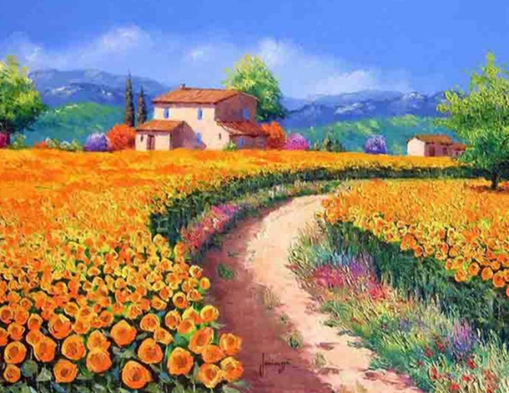 Art cadeau bricolage photos par numéro kits fleurs toile 40x50