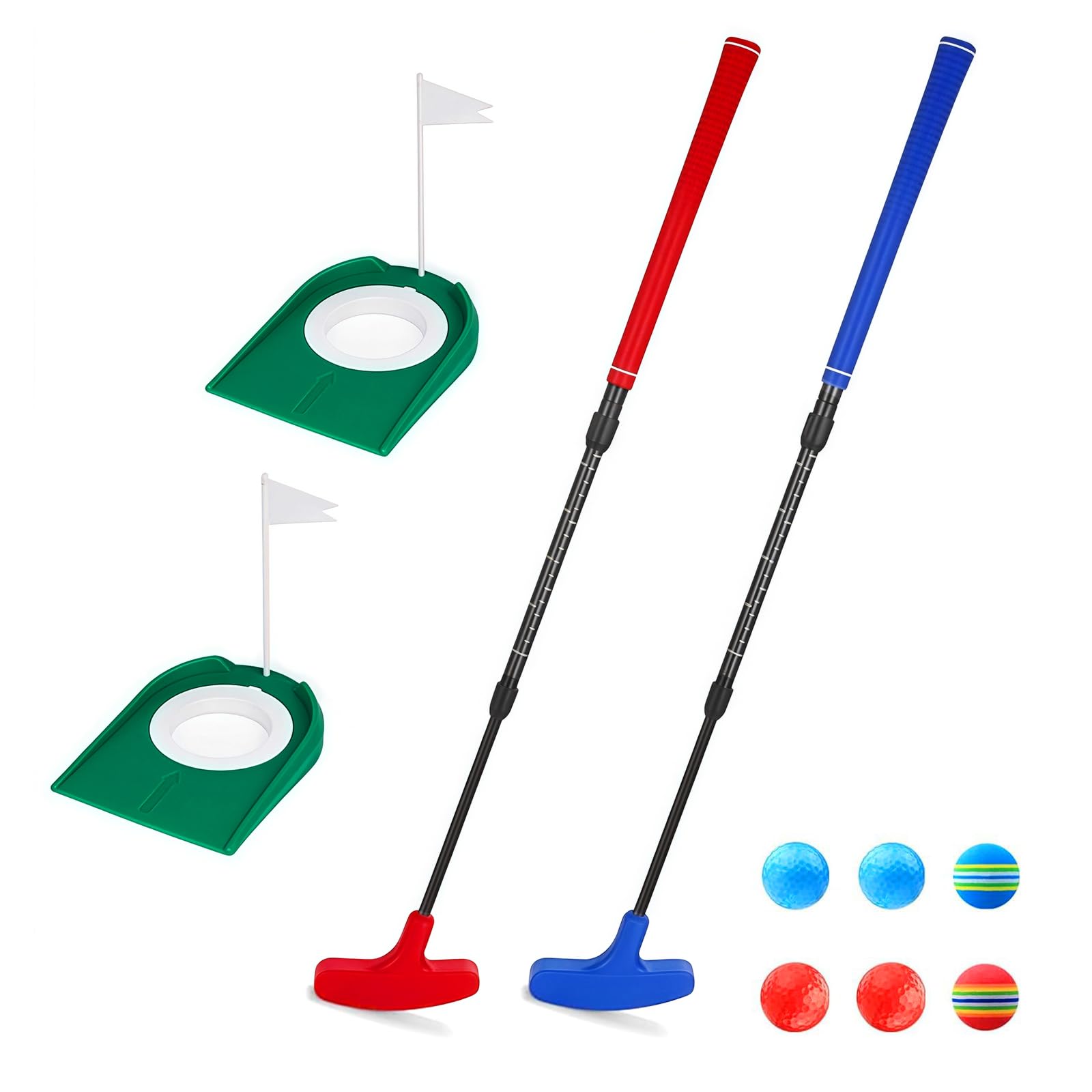 Flintronic Golf-Putter für Jugendliche und Erwachsene, Länge Golf Schläger mit Golfbällen, Putt Style Zwei-Wege-Kopf Tragbarer Abnehmbares Golfschläger für Wohnzimmer Office
