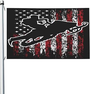 Vintage American Flag Snowmobiling Snowmobile Flag 3x5 Ft Banner | Double-Sided Wall Hanging Vertical Garden Flags Party Yard Outside Flag With Metal Grommets Indoor Outdoor Decorative Sign
