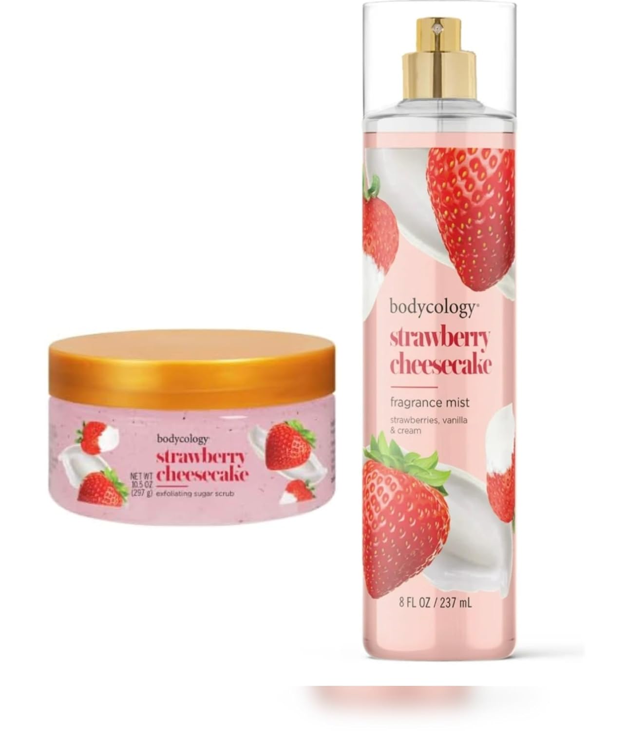 Strawberry Cheesecake Exfoliating Sugar Scrub, 10.5 oz with Body Mist