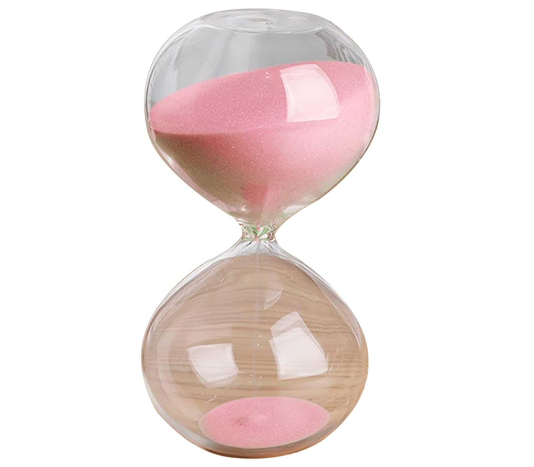 Hourglass Timer,Hourglass,Sand Timer,45/60 Minutes Timer Portable Sand Timer Large,Colorful Sand Glass Sandglass Hourglass Timer Clear Smooth Glass Measures Home Desk Decor(11 Colors) (Color : Roze,