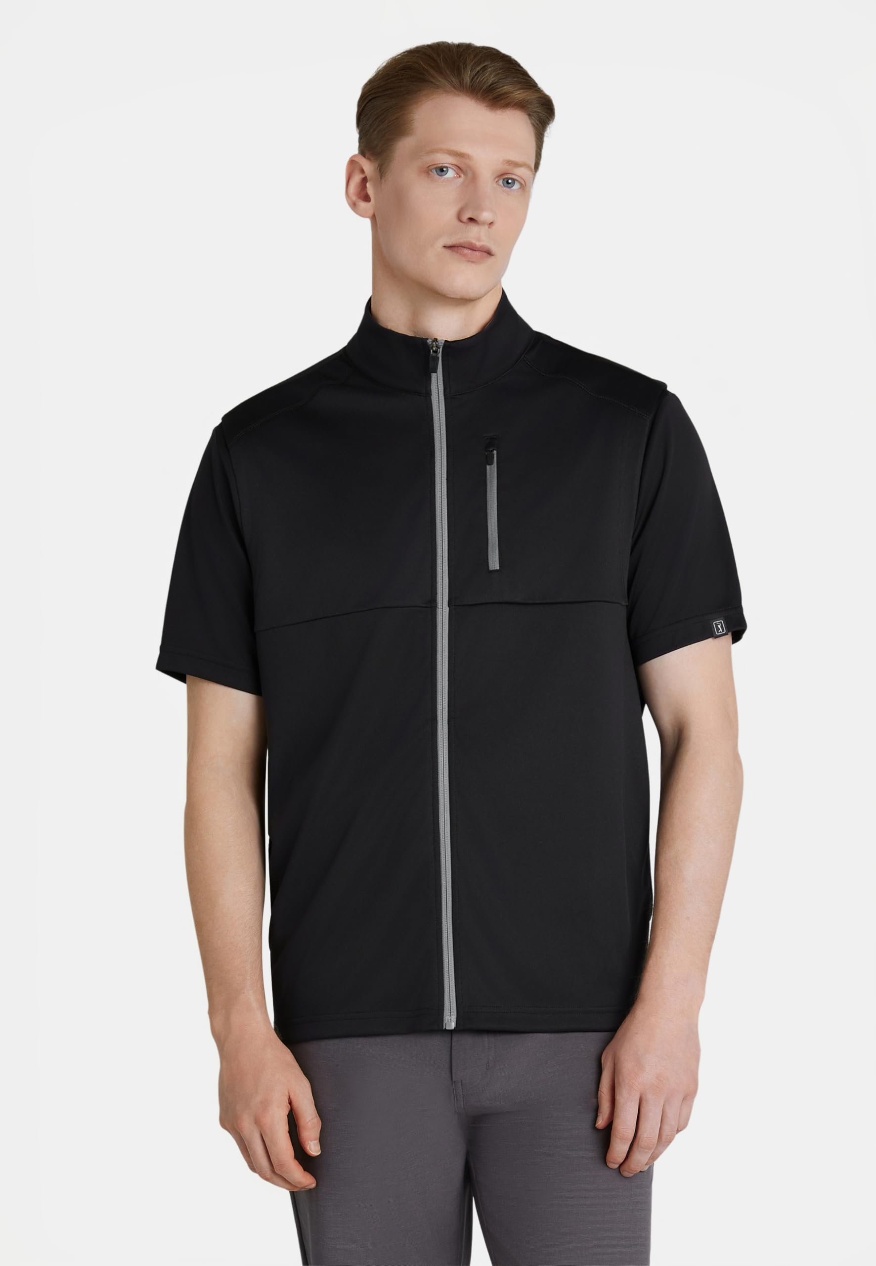 PGA TOUR Mens LIGHTWEIGHT WATER REPELLANT VEST, Caviar, S EU