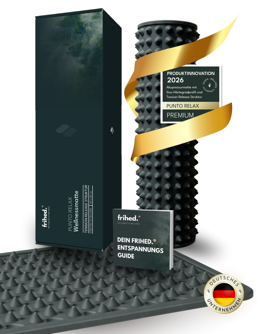 frihed. Punto Relax - Tappetino per massaggio e agopressione per sauna, in silicone antiscivolo, particolarmente robusto e resistente al calore, per sauna, bagno e casa