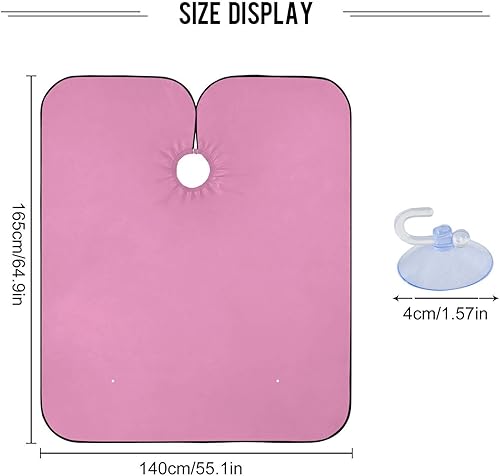 Vista 59 de Yellow Barber Cloth Cape Beauty Salon Capes Waterproof, Salon Styling Capes 64.9 In x 55.1 In Rosado Perla