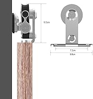 Vista 106 de TSMST Kit de herrajes para puerta corrediza de granero de 6 pies, riel de acero inoxidable de servicio pesado resistente con montaje superior