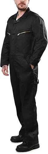 Miniatura 2 de Kolossus Pro-Utility - Overol de manga larga de mezcla de algodón con bolsillos frontales con cremallera