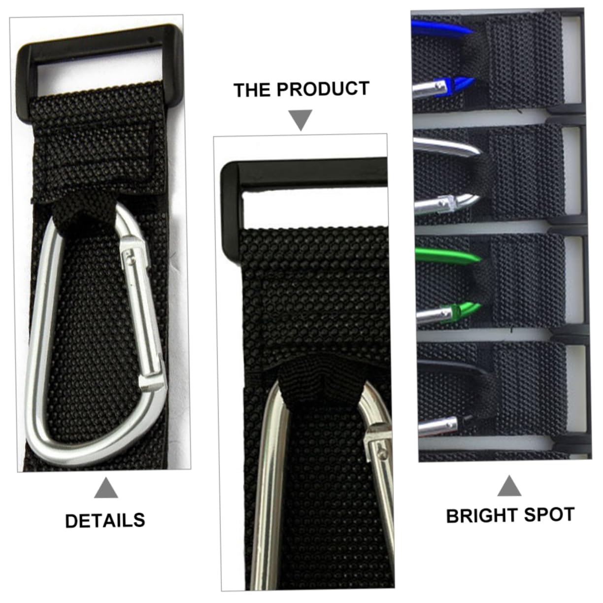2pcs Stroller Hooks Diaper Bags Holder Wheelchair Hooks Carabiner for Shopping Bags