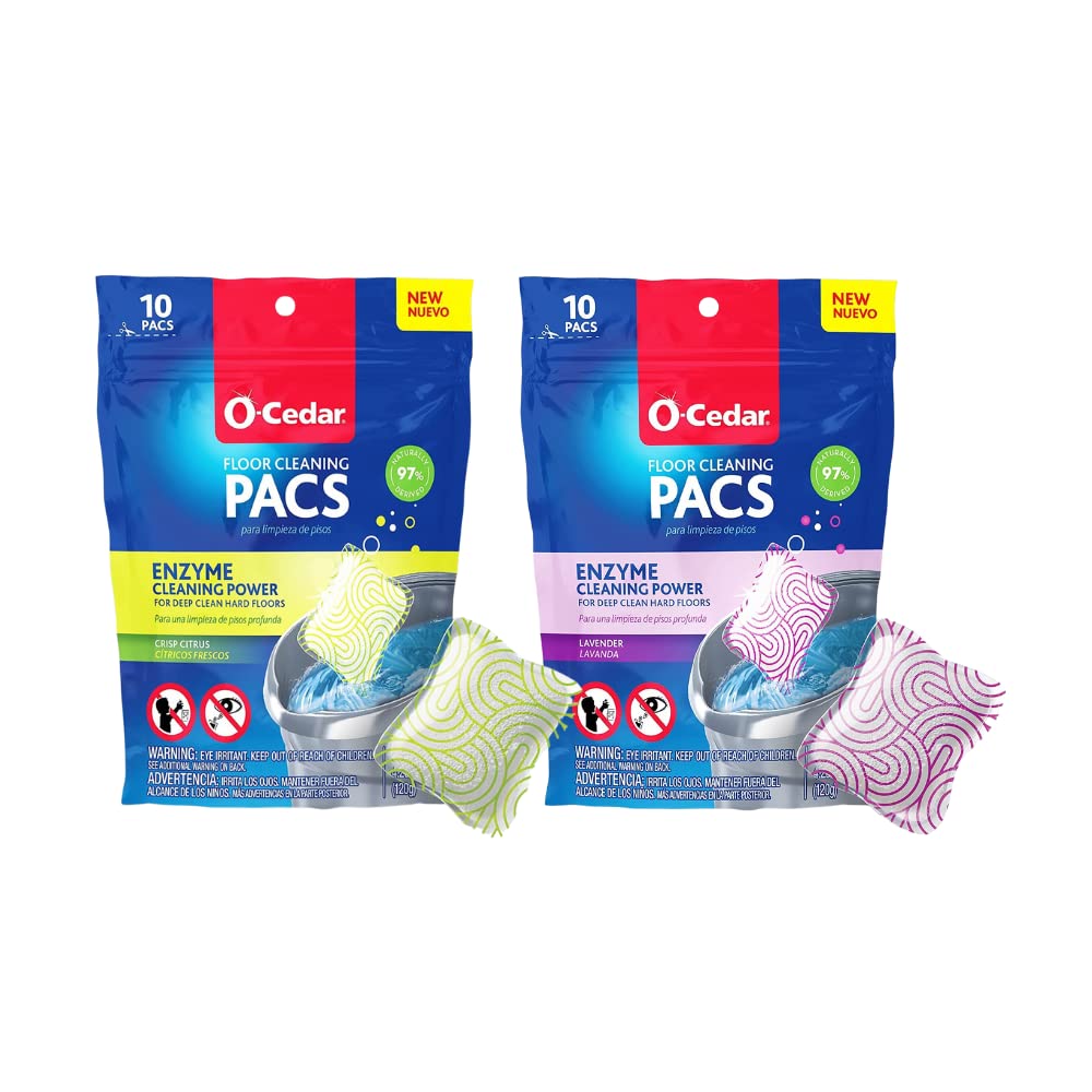 O-CedarFloor Cleaning 20ct Pacs with Citrus Scent 10ct (1- Pack) and Lavender Scent 10ct (1-Pack)