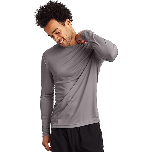 Hanes Men's Long Sleeve Cool Dri T-Shirt UPF 50+ (Pack of 2)