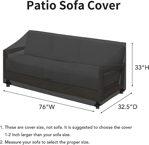 Miniatura 3 de Easy-Going Funda impermeable para sofá de patio de 3 plazas, resistente a los rayos UV, resistente a la intemperie, funda para muebles de patio, con