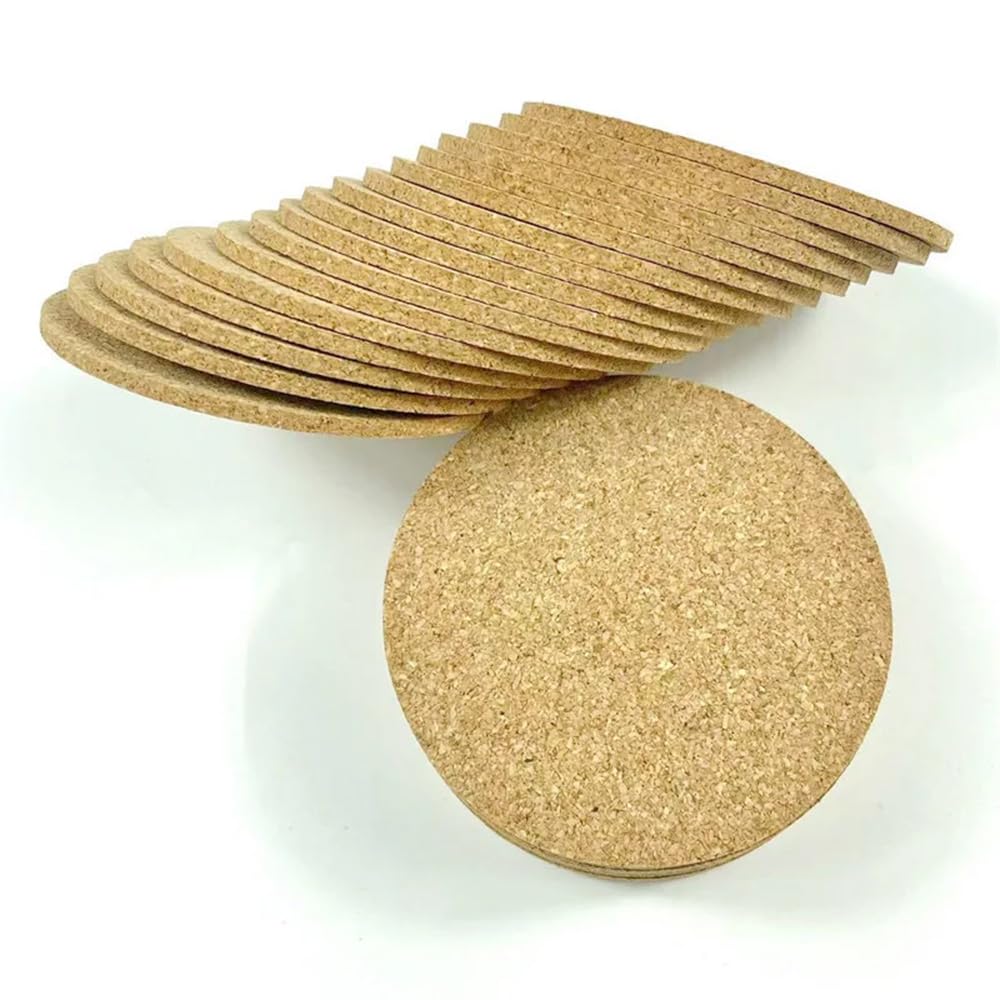 Dessous de verre personnalisés, dessous de verre en liège personnalisés, dessous de verre en bois gravé personnalisé, cadeau de mariage (diamètre 15 cm, 50 pièces)