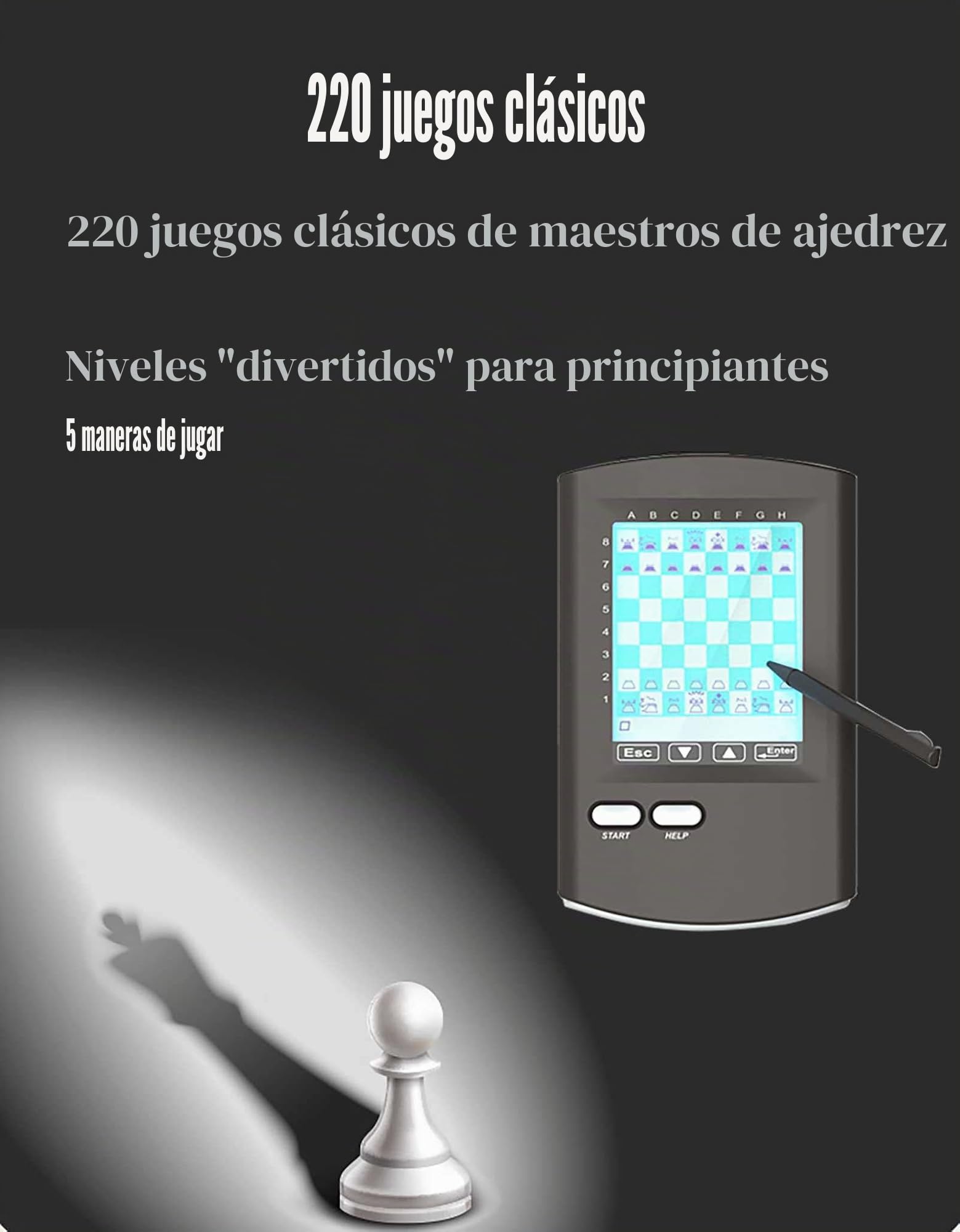 Juego de ajedrez electrónico táctil, máquina de juego inteligente automática, juego de computadora de ajedrez portátil de viaje para adultos, regalo para la familia