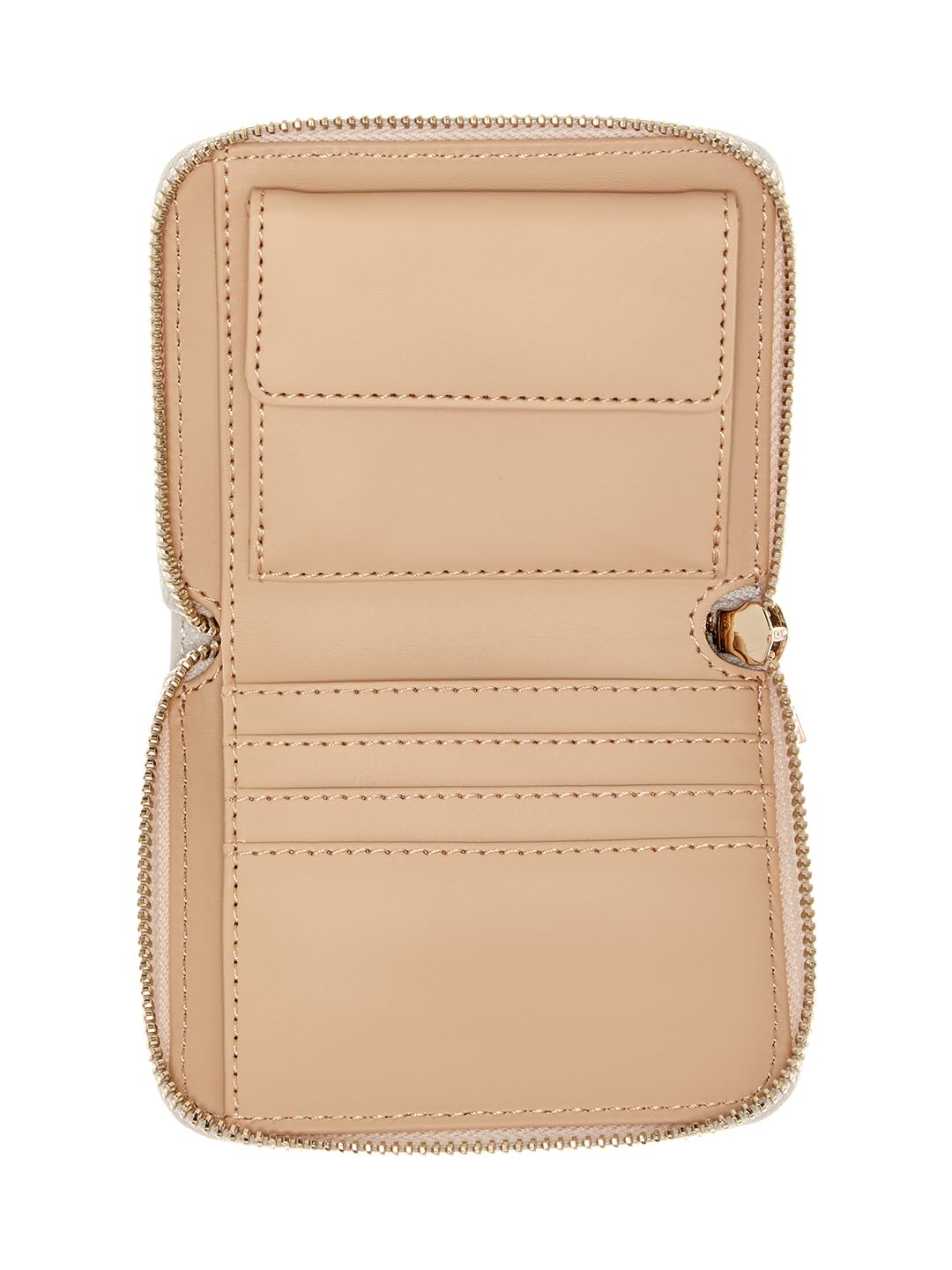 GUESS Laurel SLG Small Zip Around Wallet Mocha Logo