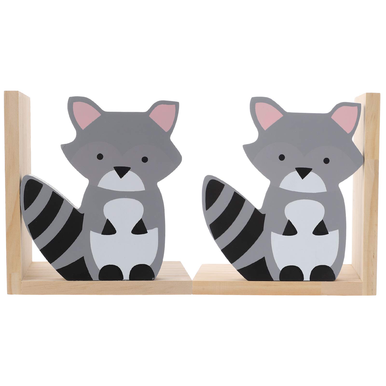 Sujetalibros de Mapache de Madera, Par Creativo para Escritorio y Libros