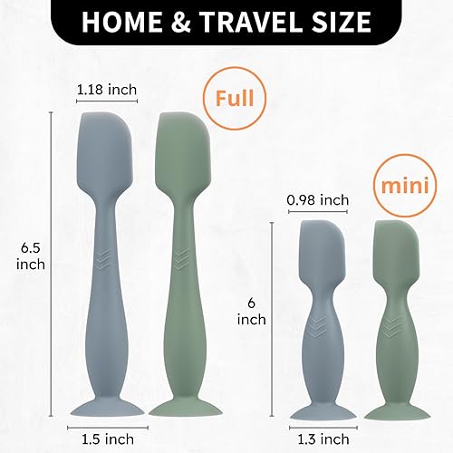 Miniatura 6 de Espátula para pasta de glúteos para bebé, paquete de 4 espátulas aplicadoras de silicona para bebés, recién nacidos, 2 de tamaño grande, 2 de tamaño