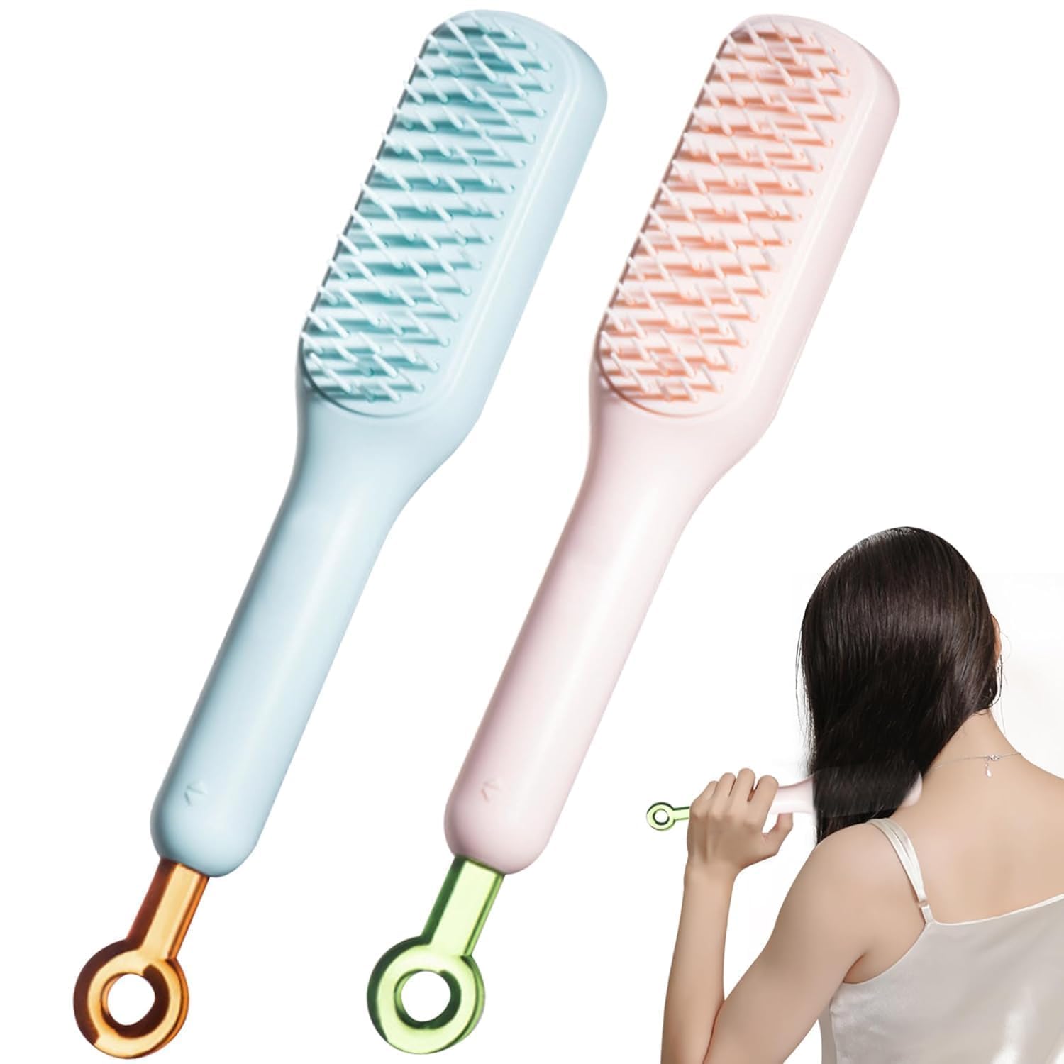 Self-Cleaning Anti-Static Massage Comb – Retractable Rotary Lift Hair Brush for Women | Detangling, Scalp-Soothing, Women's Hair Styling Tool-image-17