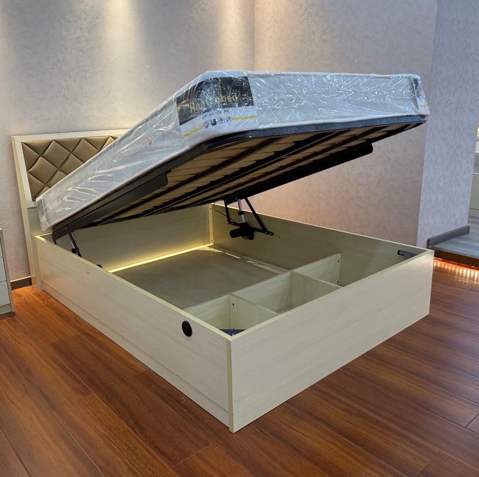 Image of Audiovan Dual Linear Electric Bed Lift Mechanism Pair Steel Heavy Duty Bed Risers, Load 200KG, with Remote Control, Folding Bed Lifting for Storage Box Bed, (Motorized Bed Lift)
