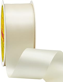 Sponsored Ad - LEEQE Double Face Satin Ribbons for Crafts 1-1/2" X 25 Yards Ivory Polyester Ribbon for Gift Wrapping Very ...