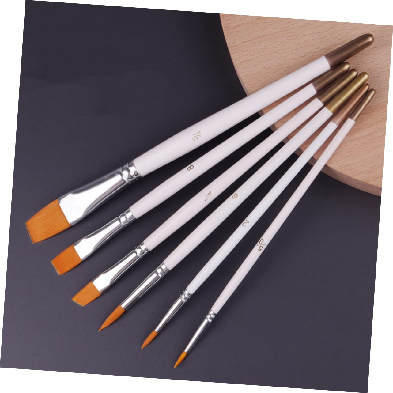 Ensemble de pinceaux pour détails fins, pinceaux d'artiste pratiques, ensemble de 6 pinceaux aquarelle, pinceaux de détail, peinture domestique, poignées robustes multifonctions pour la famille