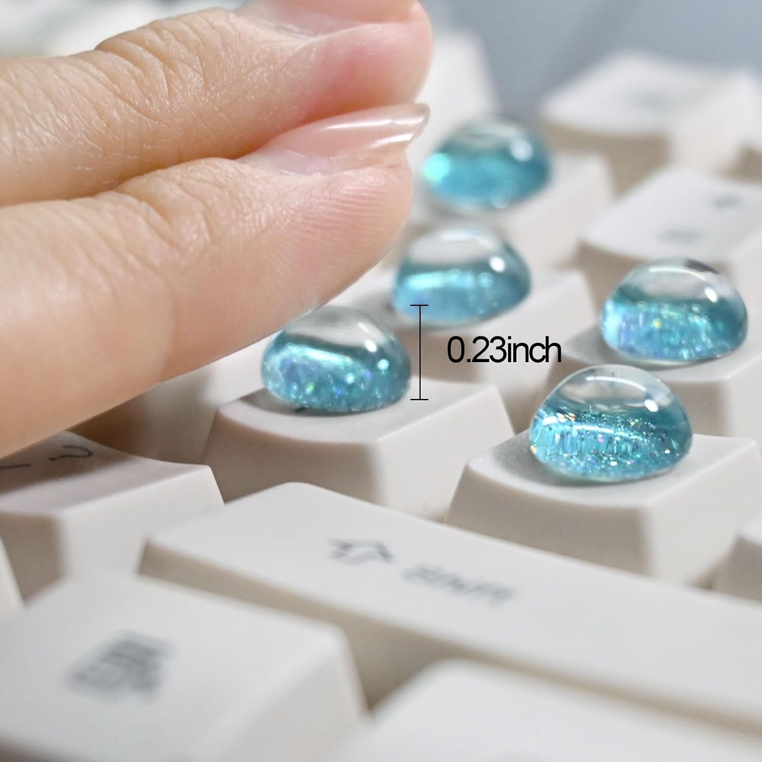 Keyboard Stickers for Long Nails - Keyboard Cover Stickers Non-loosening Glass Smooth Comfortable Touch for Typing Nail Protection for Women