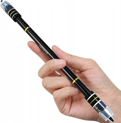 Miniatura 6 de TOMZEGNA Bolígrafo giratorio Buster Long Ivan Pen Mod Peem Mod2, hecho a mano con peso para principiantes, anillo dorado de barril negro