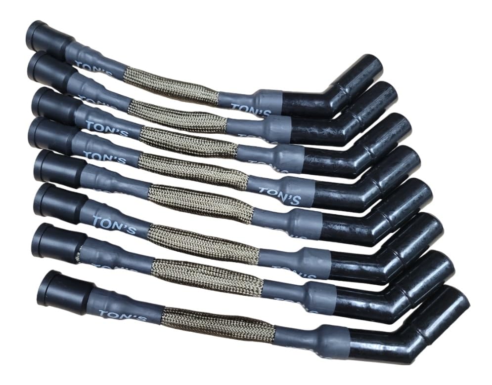 Ton's 10mm Titanium Sleeved Ignition Wires Compatible with Ford Godzilla 7.3 Gas Engine F 350 250 F53 Spark Plug Ceramic Cables High Performance 500 ohms Resistance V8 Econoline E, TONS-F73CK-TI-10MM