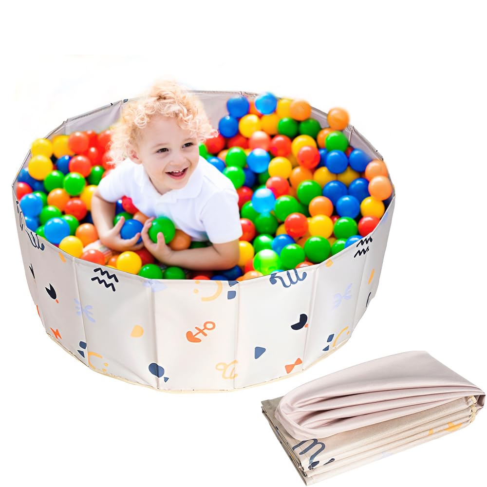 KBIBCK Ball Pit, Foldable Baby Ball Pit, 80 CM Kids BallPit for Children Girls Boys Nursery Babys Playpen
