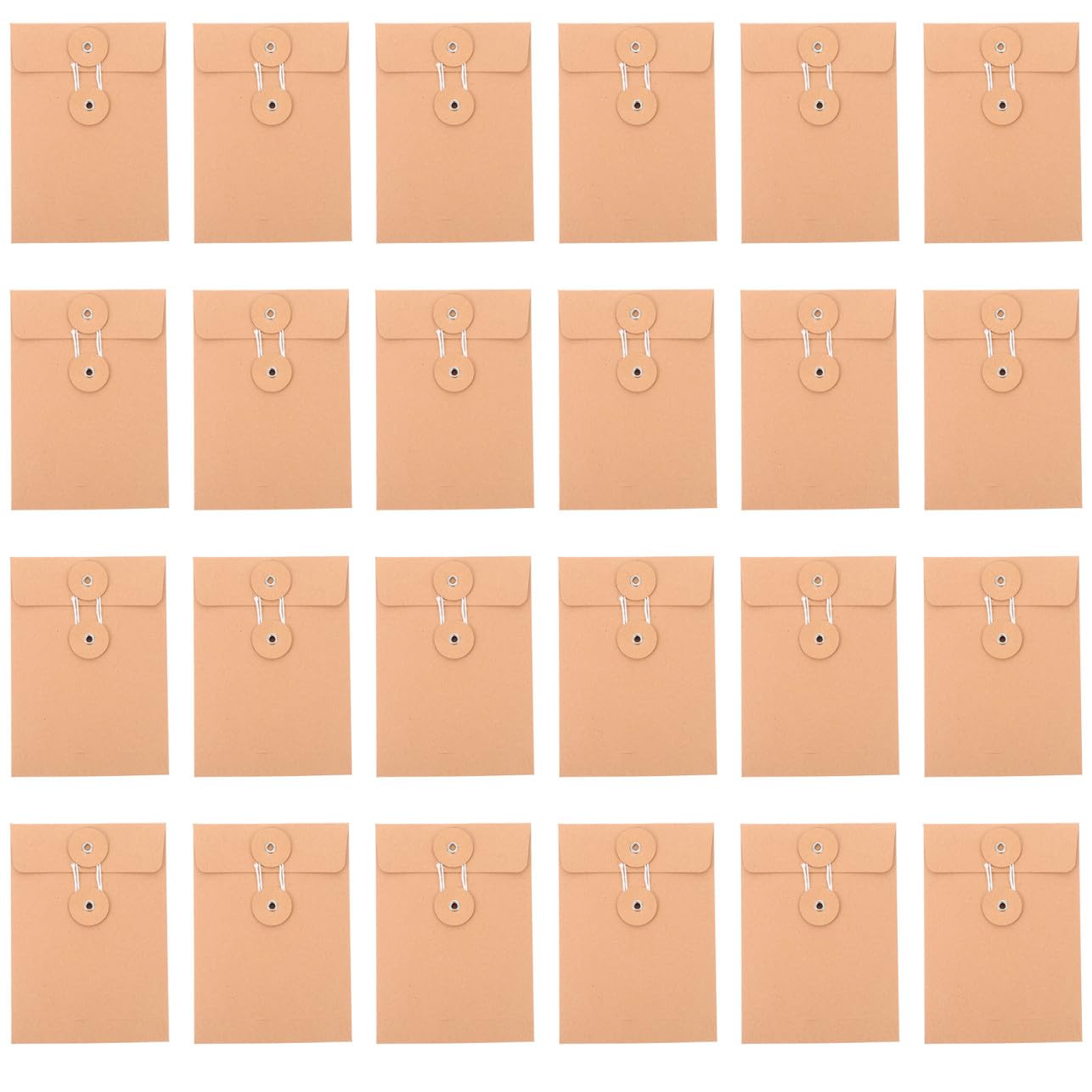 NUOBESTY 75pezzi Buste Carta Kraft Con Chiusura Cordoncino Porta Documenti Retrò Per Ufficio e Scuola Per Fatture e Archiviazione Di Materiale Cartaceo
