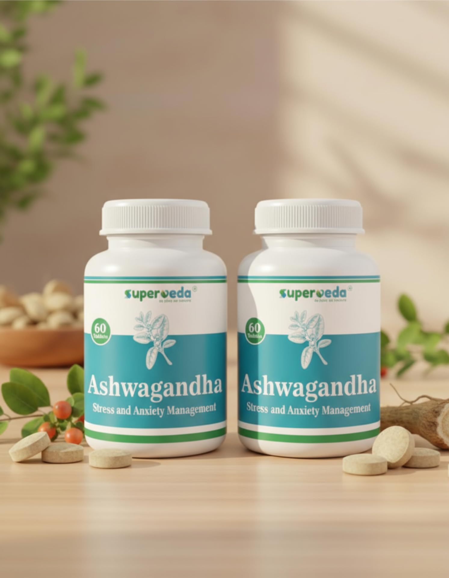 Ashwagandha 500mg | 100% Ayurvedic Stress & Stamina Support | Promotes Calm, Energy & Immunity | With Withania Somnifera Root Extract | For Men & Women | 120 Tablets