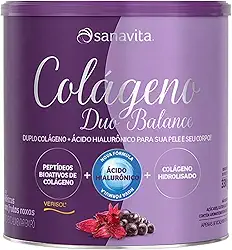Colágeno Verisol + Ácido Hialurônico + Colágeno Hidrolisado Duo Balance Sanavita - Para Pele Corpo Cabelos e Unhas
