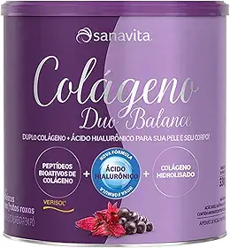 Colágeno Verisol + Ácido Hialurônico + Colágeno Hidrolisado Duo Balance Sanavita - Para Pele Corpo Cabelos e Unhas